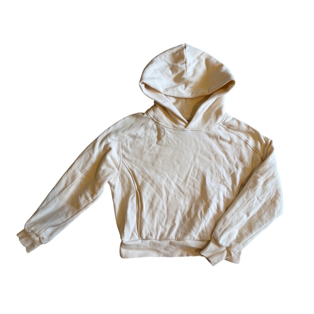 Marine Layer Cloud 9 Hoodie Cream Cropped Sweatshirt XS Casual Soft